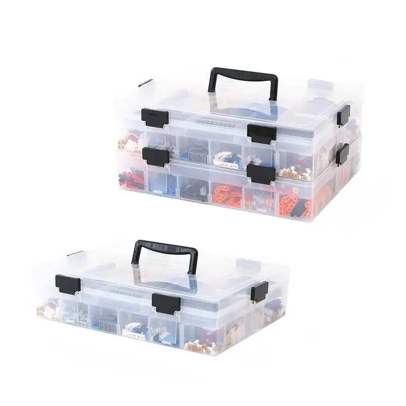 

One-piece Set And Two Layers Storage Box Portable Plastic Detachable Partition Container For Lego Toy Accessories Stable Firm