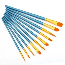 10 шт./компл. нейлон воды Цвет Краски кисти разных Форма круглым заостренным кончиком набор нейлоновых волосяных воды Цвет Краски ing кисти комплект, принадлежности для живописи