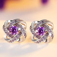 Mossovy Four-leaf Clover Silver Stud Earrings Simple Personality Girls Earrings for Women Jewelry Brincos hot sell high quality four leaf clover stud earrings classic jewelry for women brincos shell two flowers stud earrings wholesale