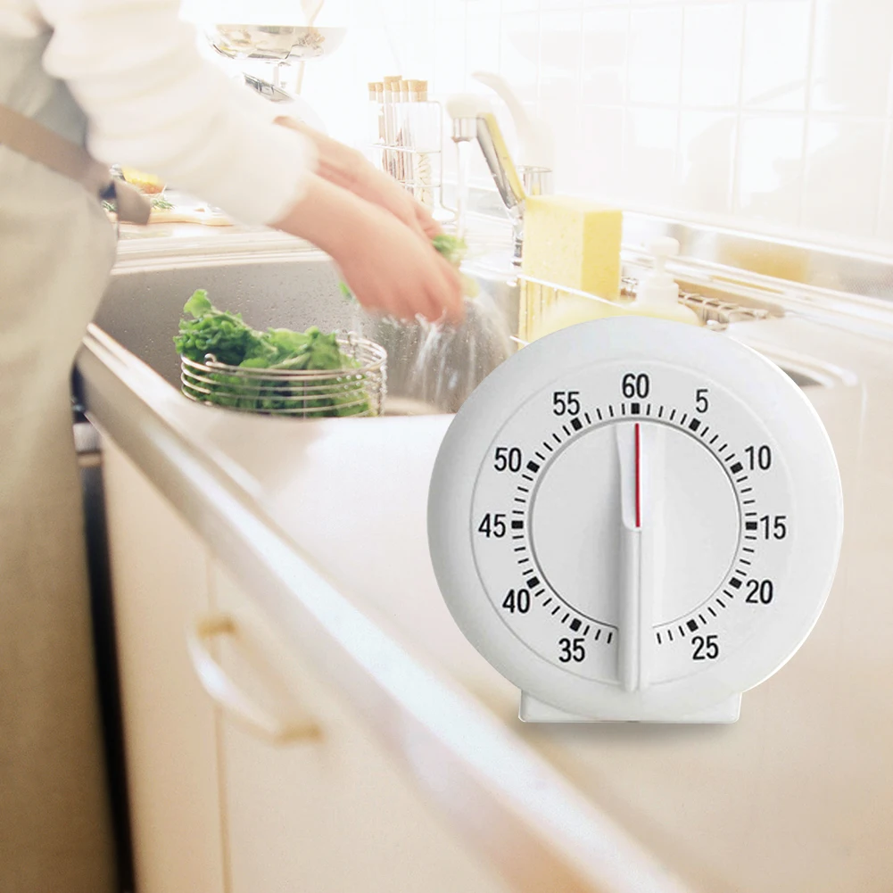 

Novelty White Round 60-Minutes Mechanical Timer Reminder Counting for Kitchen