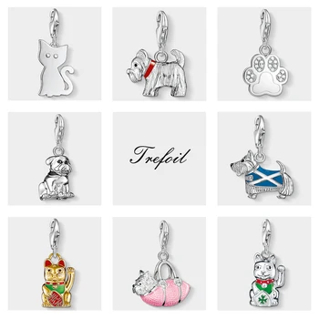 

Small Cat Fortune Pet Paw Terrier Charm Pendant,Jewelry 925 Sterling Silver Cute Female Gift For Women Men Fit Bracelet Necklace