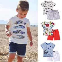 Новинка года; комплект одежды для маленьких мальчиков; Качественная детская одежда из хлопка комплект одежды с короткими рукавами для маленьких мальчиков; Детский костюм; верхняя одежда