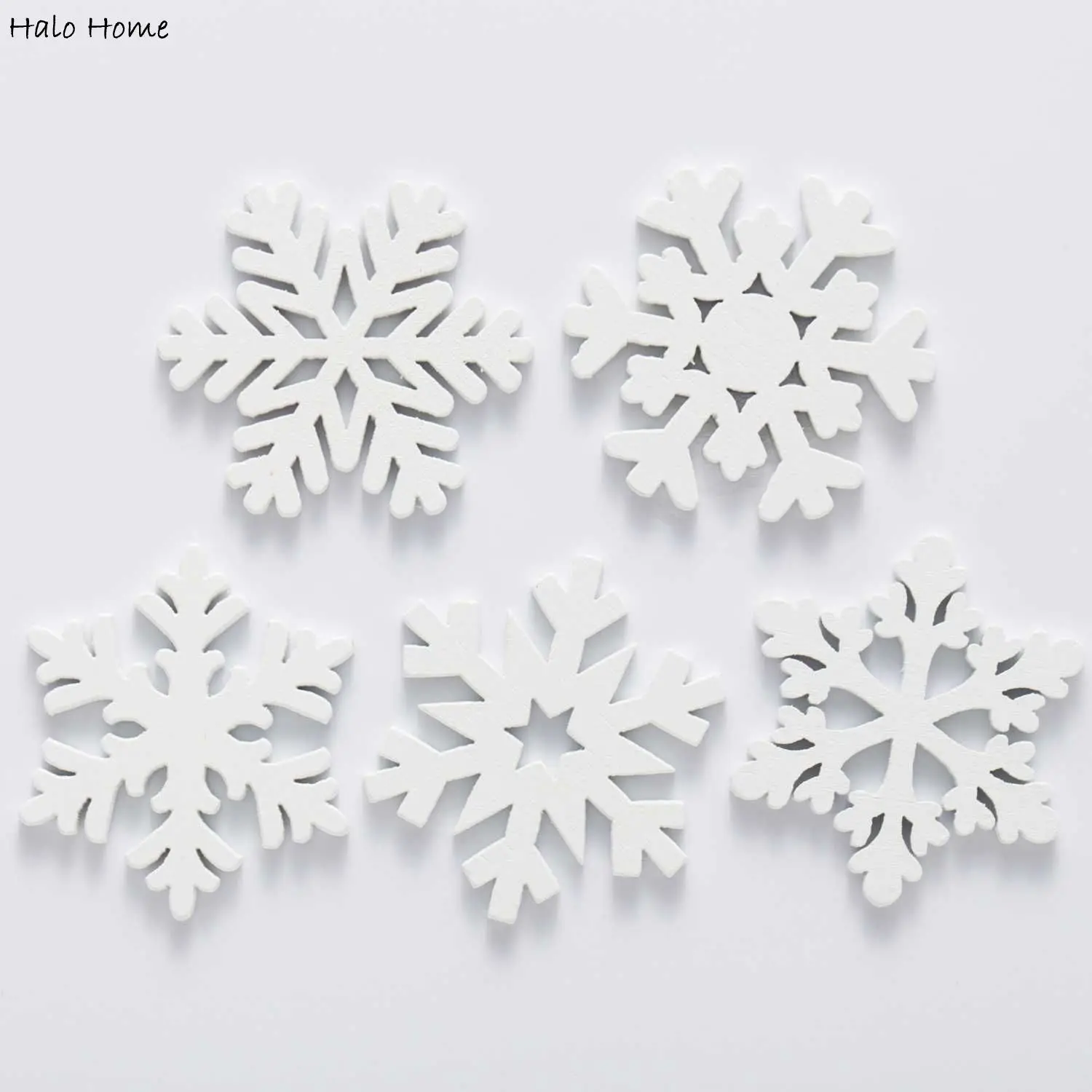 

30pcs Snowflake Wooden Patch Decor for Sewing Scrapbooking Clothing Gift Crafts Handwork Accessories Card Christmas 25/35mm