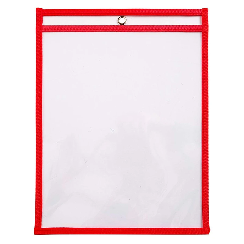 Ceny 30 wielobarwne łatwe wymazywanie kieszeni, Oversize 10X13 kieszenie, idealne do organizacji w klasie, wielokrotnego użytku łatwe wymazywanie kieszeni, uczyć