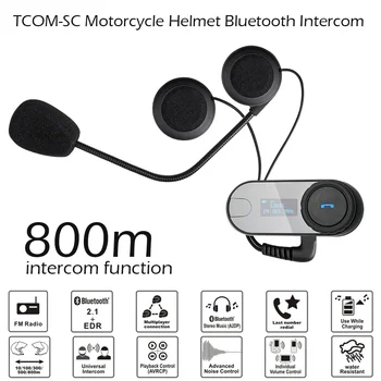 

Freedconn TCOMSC Motorcycle Helmet Bluetooth Headset 800M Intercom Wireless Interphone Waterproof Handsfree w/Mic for SmartPhone