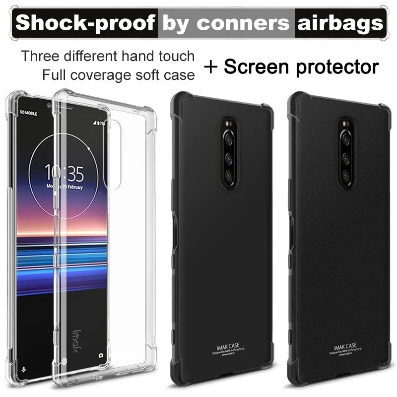 

Case for Sony Xperia 1 IMAK Shockproof Conners Soft TPU Back Cover sFor Sony Xperia 1 Case Silicone