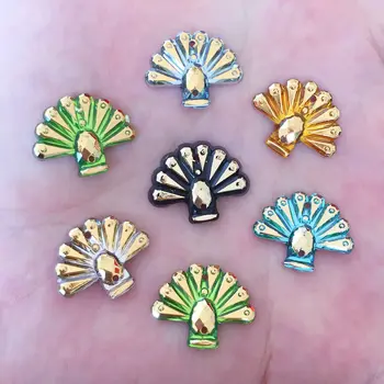 

New 80pcs Mix AB Resin Peacock Flatback Rhinestone 2 Hole Wedding DIY Buttons F372*2