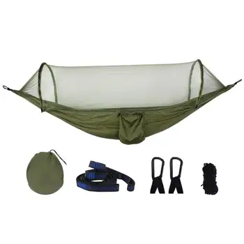 

1-2 Person Portable Outdoor Hammock with Mosquito Net Parachute Fabric Camping Hanging Bed Hunting Swing Sleeping Bed