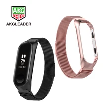 Браслет для Xiaomi mi Band 3 4 mi lanese Loop, ремешок для умных часов, ремешок из нержавеющей стали для Xiaomi mi band 4