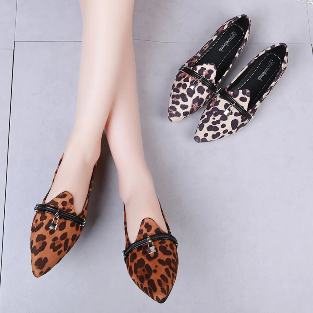 

Women Leopard Printed Pointed Leisure Matching Shoes Four Seasons Shoes Zapatillas Mujer Verano 2019 Zapatos Mujer Tacon#7