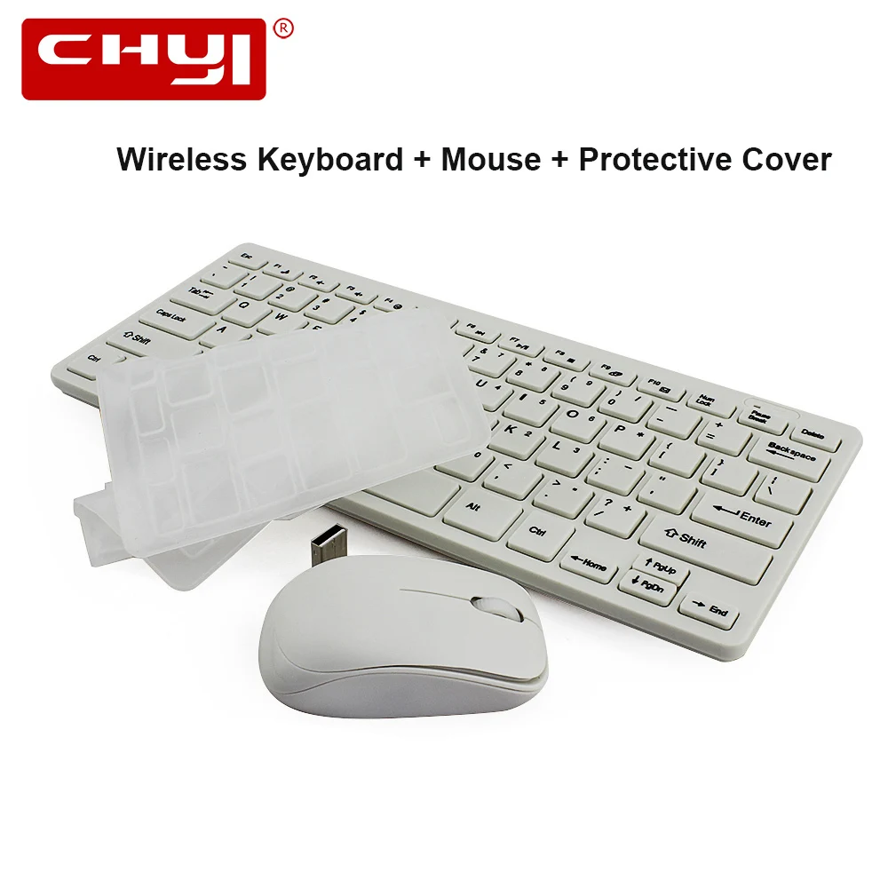 

CHYI Keyboard Mouse Combo Wireless Keypad Ergonomic 78 Keys Gaming Mat Slim for Andirod Computer Tablet with USB Receiver