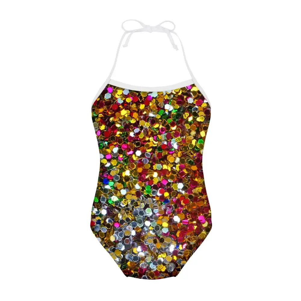 

Girls Swimwear Sequins Print 3D Design One-piece Baby Girls Swimsuit Children Kids Swimming Clothing Bathing Suits Beachwear