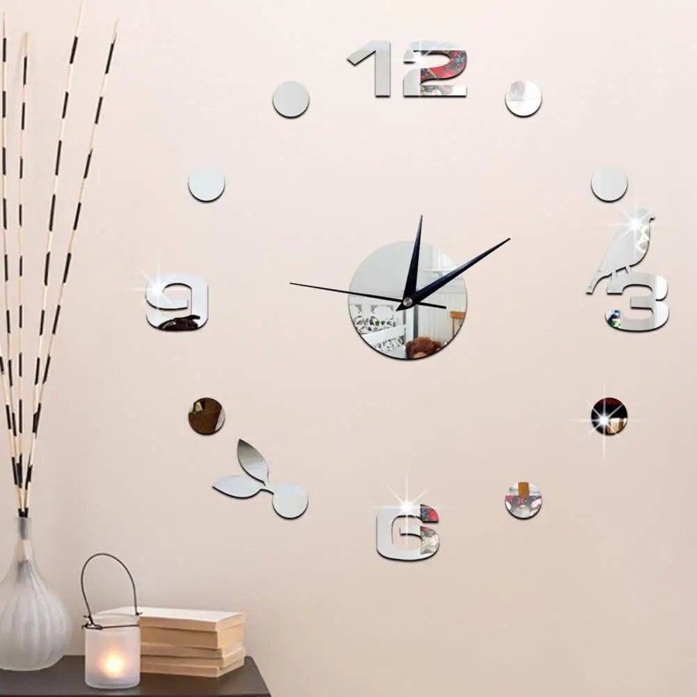 

Adeeing Fashion 3D Mirror Surface Wall Clock for Decoration