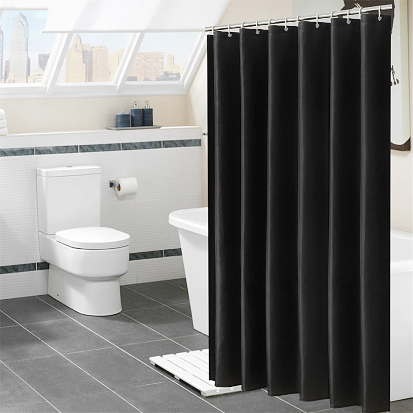 

Solid Color Shower Curtain 180CM Waterproof Bathroom Partition Curtain White polyester moisture-proof shower curtain D50 26