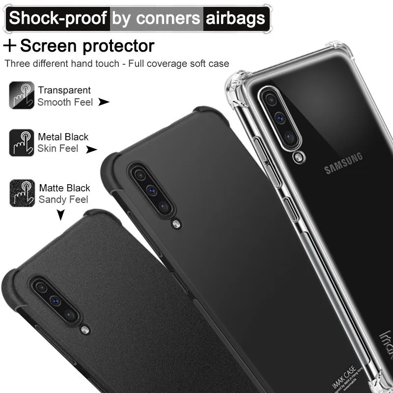 IMAK sfor Samsung A50 Case Shock-Resistant Shockproof Soft TPU Back Cover Case for Samsung Galaxy A50