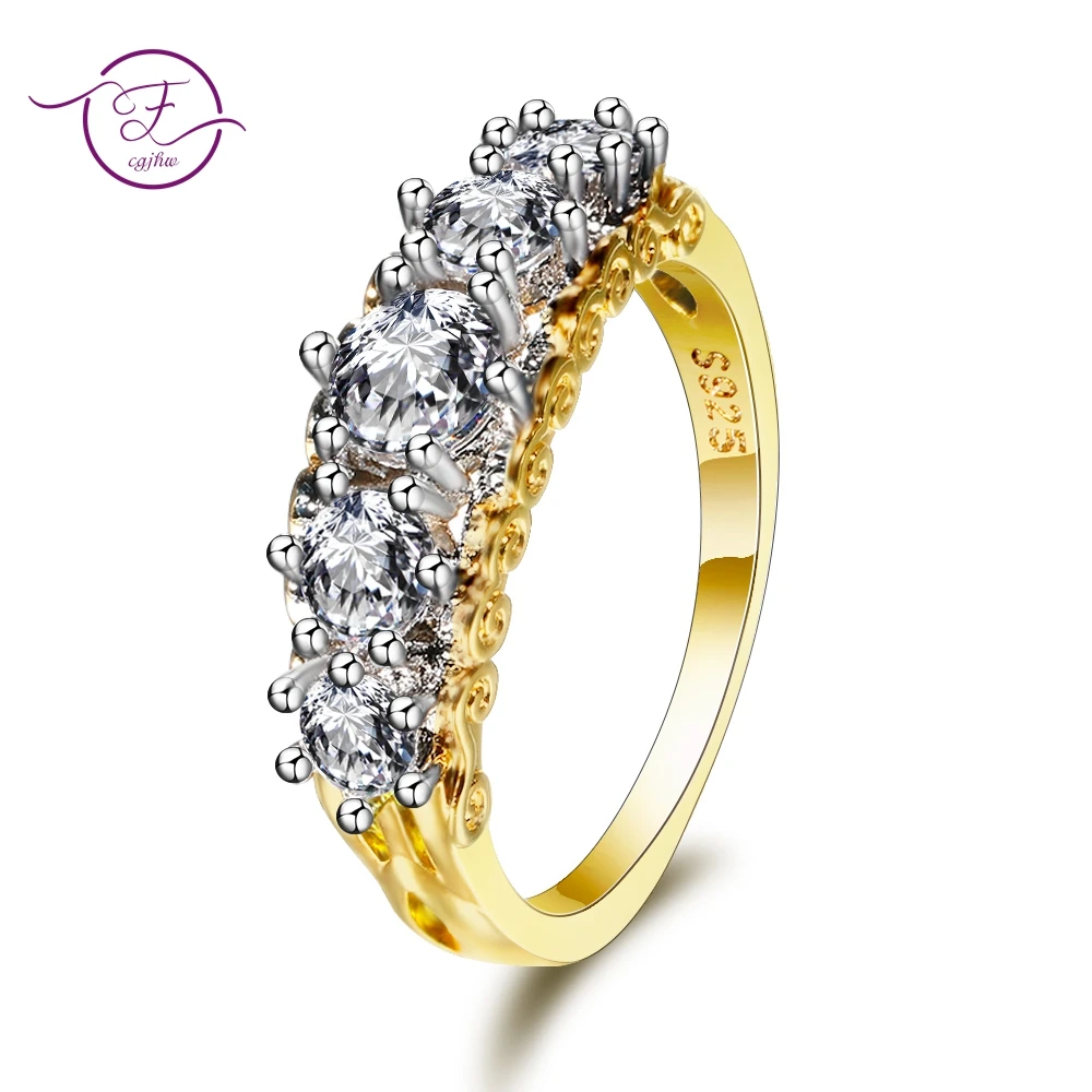 Silver Ring Silver Rings Gold Plated Rings Gemstone Ring Gold Color Rings With AAAA Cubic Zirconia Crystal Stones 925 Silver Jewelry Vintage Party Anniversary Ring Fashion Fine Jewelry