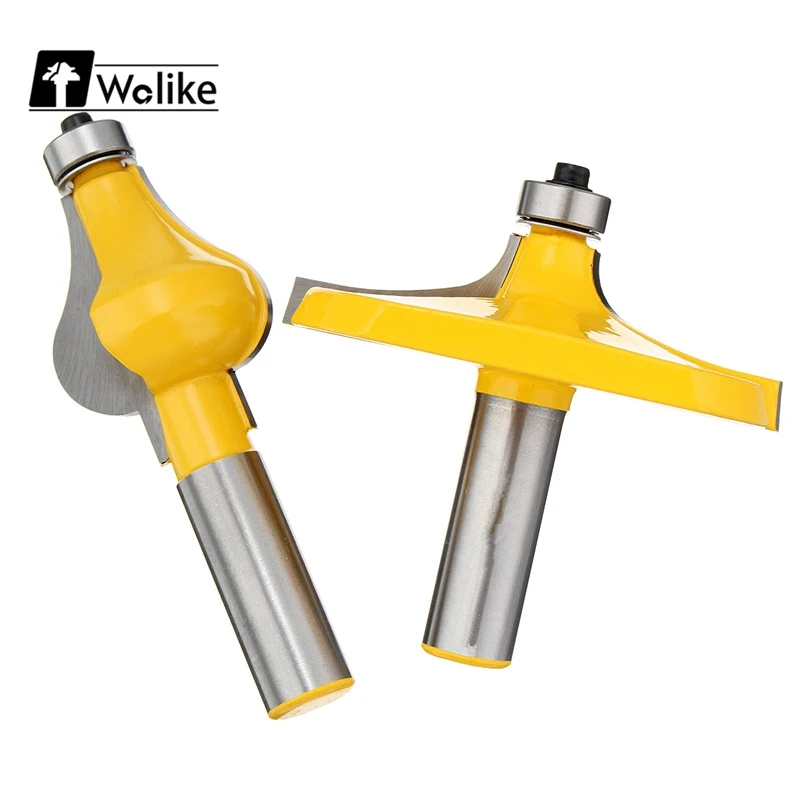 

Wolike 2Pcs 1/2'' Shank Raised Panel Door Router Bit Woodworking Joint Cutter Tool Set Round Cove Box Bits Tools Milling Cutter