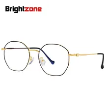 Brightzone мужские и женские очки с металлической оправой компьютер круглые прозрачные оптические очки с прозрачной близорукостью игровые очки