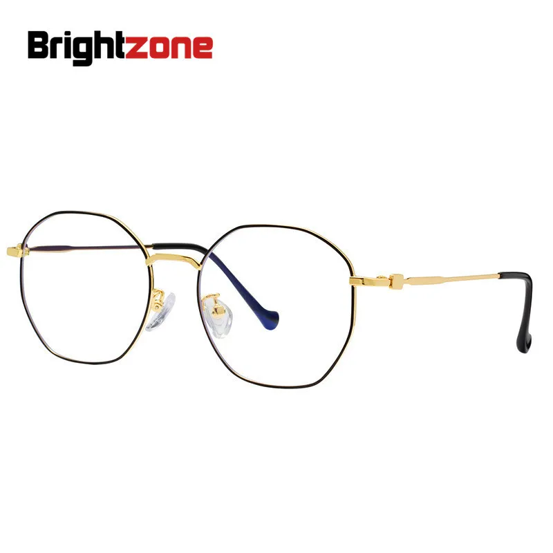 Najtaniej Brightzone mężczyźni kobiety metalowa ramka do okularów komputera okrągłe przezroczyste okulary optyczne z jasne krótkowzroczność gry gogle okulary