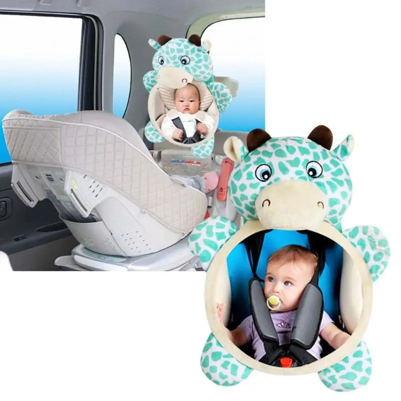 Корова Игрушка широкий вид сзади регулируемое детское автомобильное зеркало для обзора заднего сиденья дети корова плюшевые монитор безопасности для ребенка