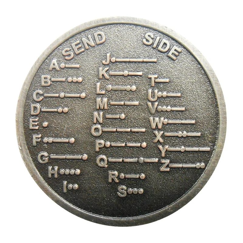 

New-Cw Morse Code Decoder Chart Medal Commemorative Metal Coin Gift