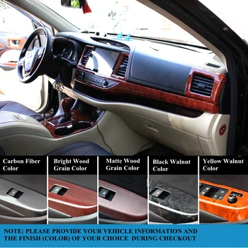 

24Pcs/Set ABS Car Interior Wood Grain Color Cover Trim Panel Overlay Frame Kit Fit For Toyota Highlander 2015-2017 LHD 5 Colors