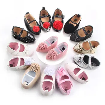 

Princess Baby Girl Floral Summer Newborn Crib Shoes Pram Soft Sole Kids Toddler Girls Bow Prewalker Anti-slip Infantil Mocassins