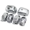 Motorcycle Chrome Hand Control Switch Housing Caps Switch Cap Kit Fit For Harley Softail Sportster Dyna Models ► Photo 1/6