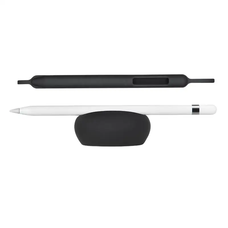 

Silicone 2-in-1 Silicone Pencil Case Dock For Apple ipencil Black