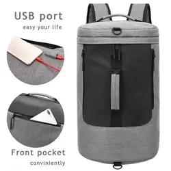 2 в 1 для мужчин Дорожная сумка зарядка через usb Carry On сумки 35L вещевой багаж Мужская тотализаторов двойного назначения Рюкзаки Большой