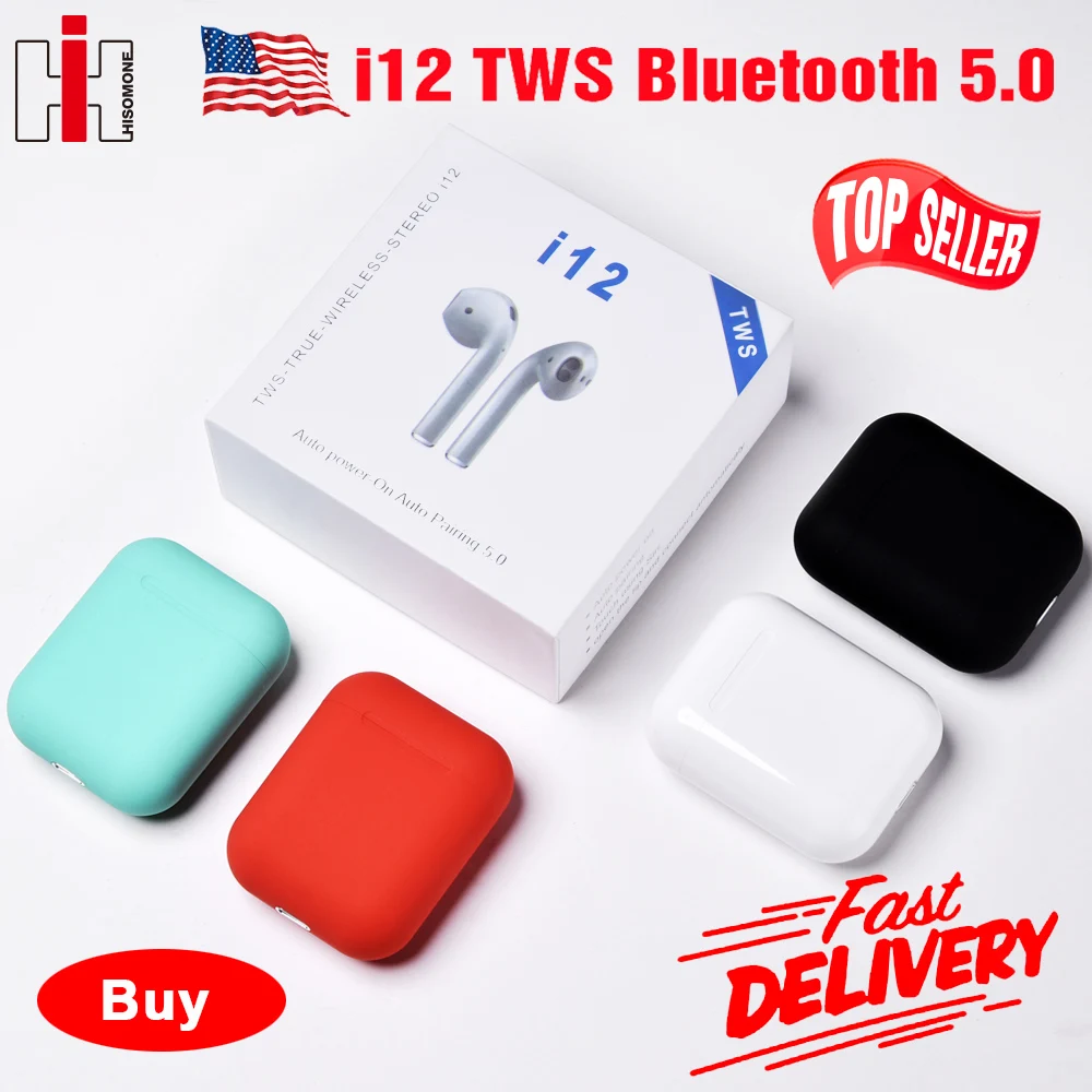 

Mini i12 TWS Original Bluetooth 5.0 Earphone Ture Wireless Headphones Touch Control Earbuds Sport Headset PK i7S i9 i10 i88 TWS