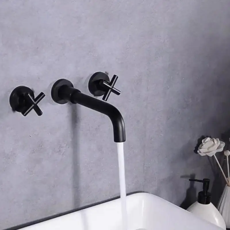 

Bathroom Concealed Basin Faucet Black Faucet Wall-mounted Hot And Cold Water Faucet Sink Faucet Home Bathroom Supplies
