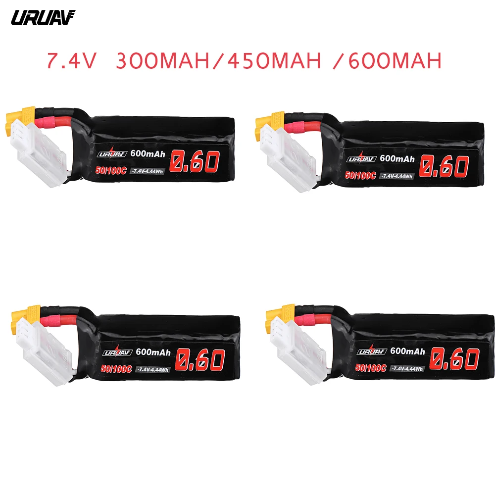 1/2/4 шт. uruav 7 4 V 300 мАч/450 мАч/600 мАч 60C/120C детская одежда на рост 80 160C 50C/100C 2S Lipo Батарея