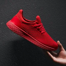 2019 New Breathable Mesh Man Running Shoes Lightweight red black Jogging Walking Sport Shoes Male Footwear Trainer Sneakers Men