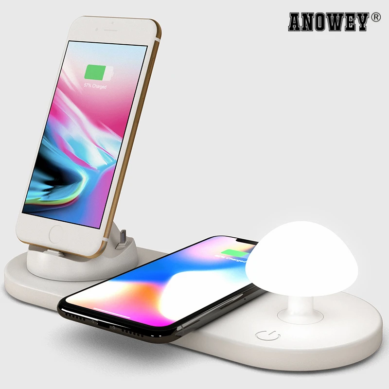 

Multi Port Charging Dock Station Organizer For iPhone X XR XS Max Samsung S10 Huawei P20 Xiaomi Fast 10W Qi Wireless Charger Pad