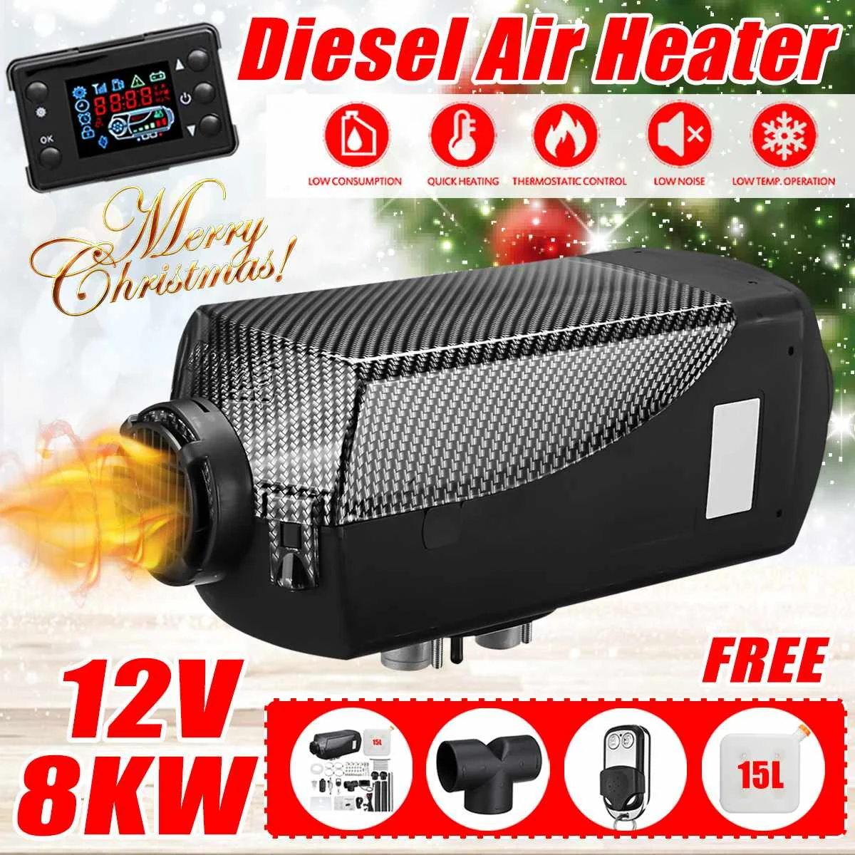 

Car Heater 8KW 12V Parking Heater Air Diesels Heater With Remote Control LCD Monitor for Cars Buses Rvs Trucks Vehicles Boat