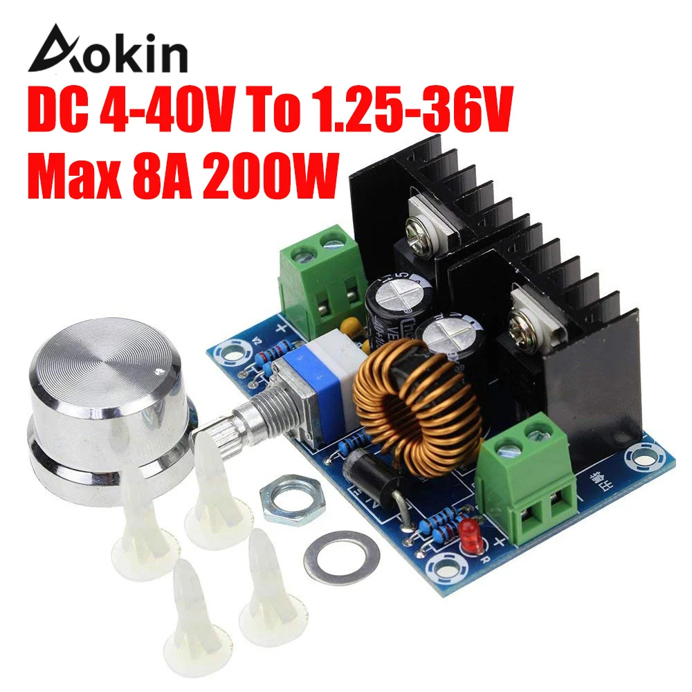 Buck Converter 4V-40V 1.2V-36V 200W 8A XL4016 Step-Down Voltage Power Modul