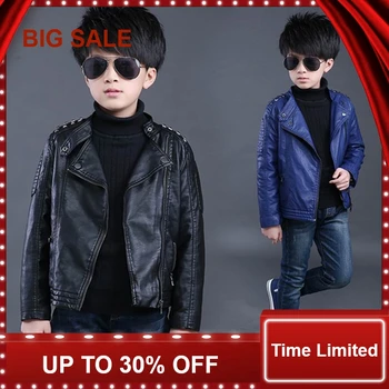 

Faux Leather Jackets European and American Style Children Fashion Coats Boys Girls Outerwear Spring & Autumn