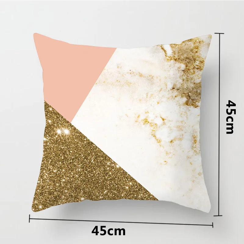 Полиэфирная Геометрическая подушка для дома, Подарочная наволочка, розовая наволочка с принтом