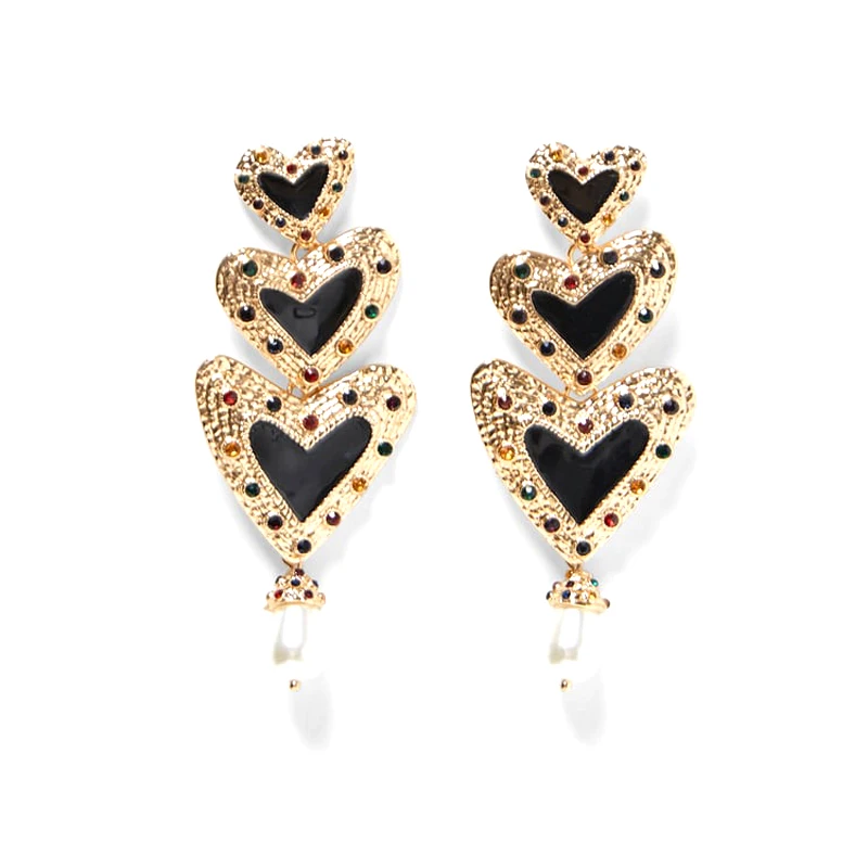 

Heart Drop Dangle Earrings For Women Metal Vintage Wedding Party Jewelry Christmas Gift Wholesaler
