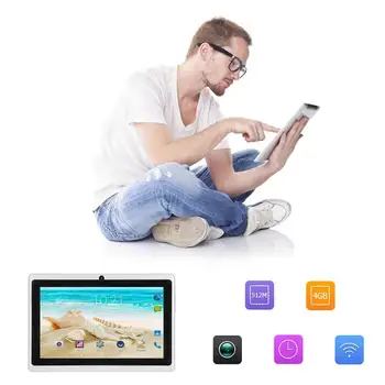 

7 Inch Android 4.4 A33 Quad Core 4GB ROM 512MB RAM WiFi 1020x800 1.3MP Camera G-Sensor Tablet PC with 2000mAh battery capacity
