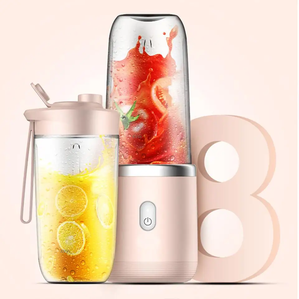 

Electric Juicer Machine Cup Pink Wireless Portable Food Vegetable Fruit Juicer Squeezer Orange Lemon Milk Juice Maker Bottle New