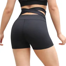 Для женщин Высокая Талия Короткие штаны для йоги крест-накрест Йога лестно тренировки спортивные фитнес шорты для бега Костюмы
