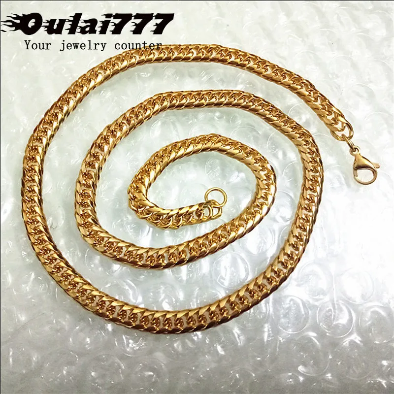

wholesale stainless steel men necklace curb cuban link chain gifts mens man male hip hop long gold necklaces women accessories