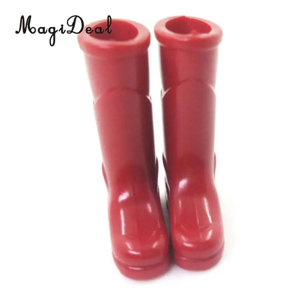 

Miniature Red Rubber Rain Boots Shoes for 1/12 Scale Dollhouse Garden Yard Door Decor Dolls Accessories