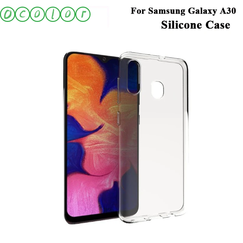 Ocolor для samsung Galaxy A30 прозрачный силиконовый чехол противоударный ТПУ задняя крышка