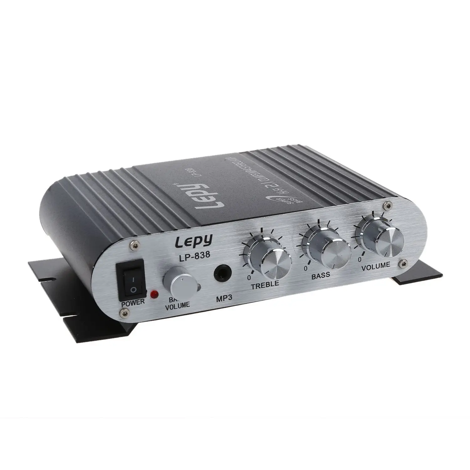 

LEPY Power Car Amplifier Hi-Fi 2.1 MP3 Radio Audio Stereo Bass Speaker Booster Player for Motorbike Home No Power Plug