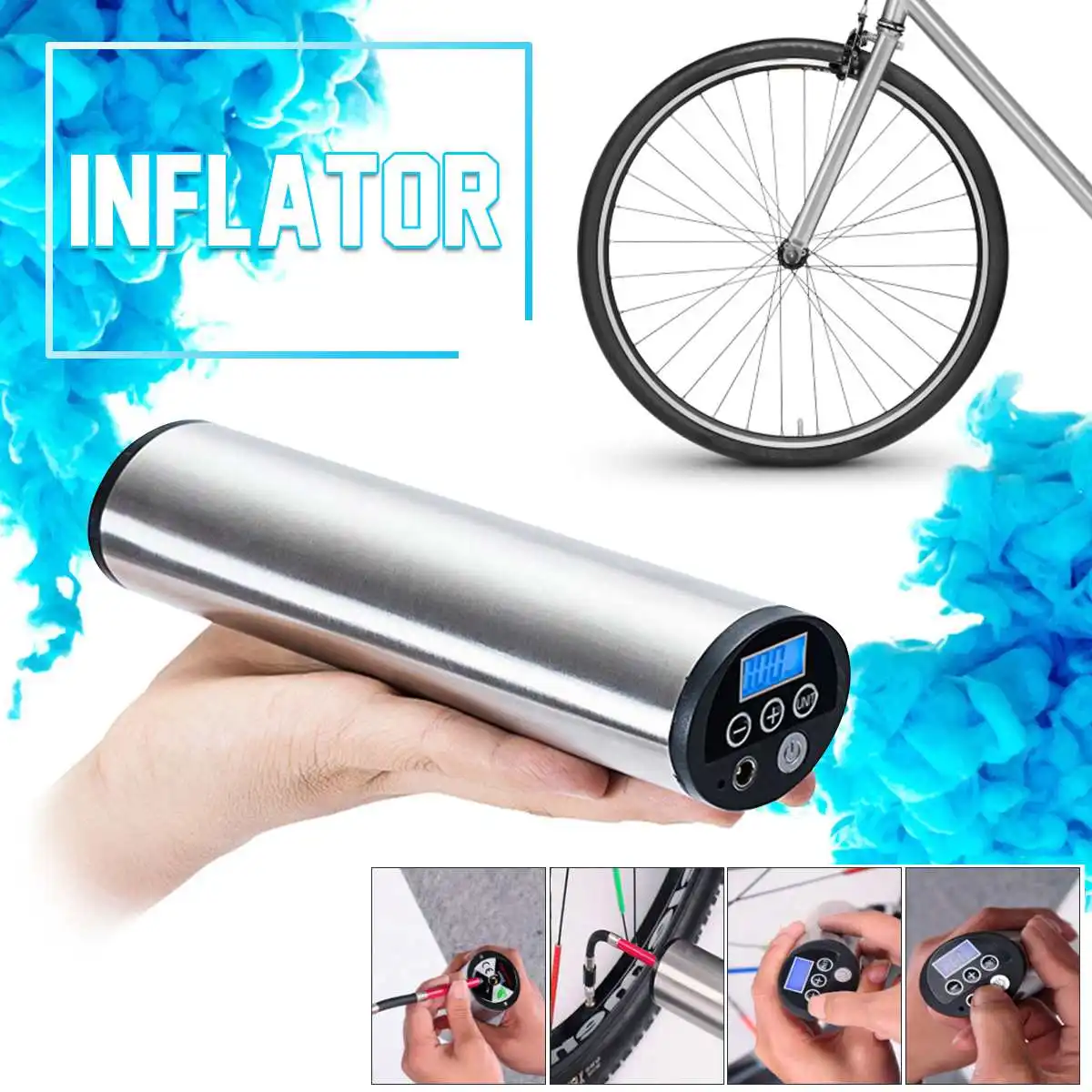 

Portable Cycling Bicycle Air Pump CYCPLUS 2 in 1 150PSI Hand-held USB Rechargeable Automatic Air Inflator Bicycle Air Pump