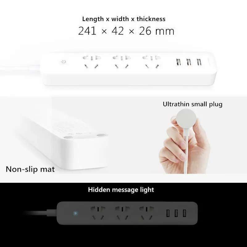 Умная розетка Xiaomi Qingmi домашняя силовая полоса 3 USB быстрая зарядка/5 гнезд удлинитель WiFi Mijia приложение Удаленная розетка питания