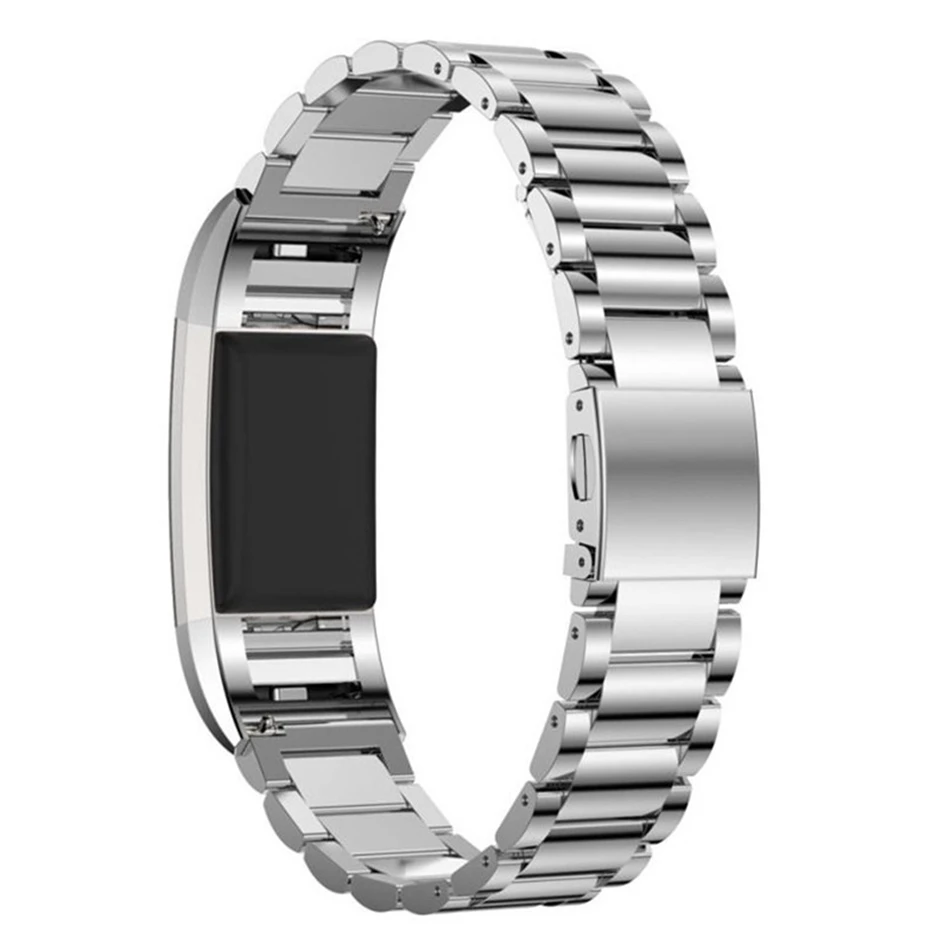 

for Fitbit Charge 3 Watch Strap Replacement Band Men Women Fashion Stainless Steel Metal Bracelet Rose Gold Black Silver